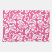 アイランドプルメリア(スイカピンク) キッチンタオル (横)