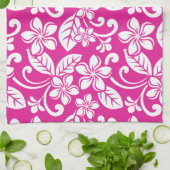 アイランドプルメリア（ホットピンク） キッチンタオル (折り畳み)