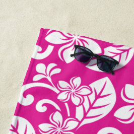 アイランドプルメリア(ホットピンク) ビーチタオル