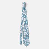 アイランドプルメリア(石板ブルー) ネクタイ (裏面)