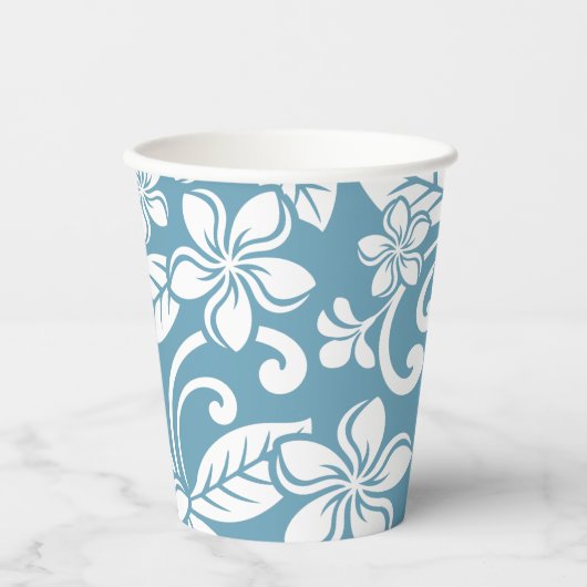アイランドプルメリア(石板ブルー) 紙コップ (正面)