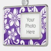 アイランドプルメリア（紫） シルバープレートフレームオーナメント (左)