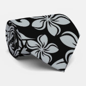 アイランドプルメリア（黒/グレー） ネクタイ (ロール)
