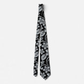 アイランドプルメリア（黒/グレー） ネクタイ (裏面)