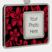 アイランドプルメリア（黒/赤） シルバープレートフレームオーナメント (右)