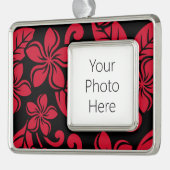 アイランドプルメリア（黒/赤） シルバープレートフレームオーナメント (左)