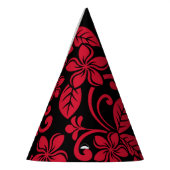 アイランドプルメリア（黒/赤） パーティーハット (左)