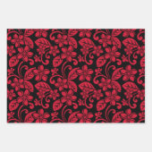 アイランドプルメリア（黒/赤） ラッピングペーパーシート (正面3)