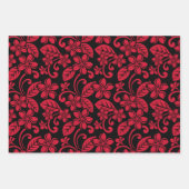 アイランドプルメリア（黒/赤） ラッピングペーパーシート (正面)