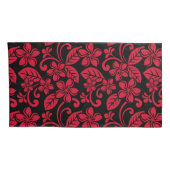 アイランドプルメリア（黒/赤） 枕カバー (裏面-右)