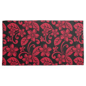 アイランドプルメリア（黒/赤） 枕カバー (正面右)