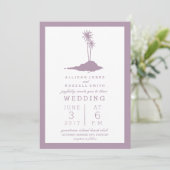 アイランドモダンビーチ結婚式招待状 – バイオレット 招待状 (スタンド正面)