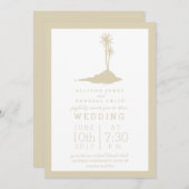 アイランドモダンビーチ結婚式招待状 – 砂 招待状 (正面/裏面)