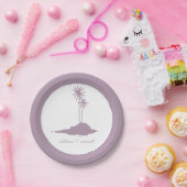 アイランドモダンビーチ結婚式 – バイオレット ペーパープレート (パーティー)