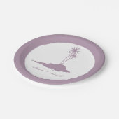 アイランドモダンビーチ結婚式 – バイオレット ペーパープレート (アングル)