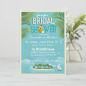 アイランドリゾートのビーチの行先のブライダルシャワー 招待状 (スタンド正面)