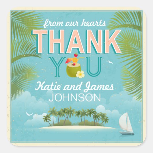 アイランドリゾートデスティネーションサンキューラベル スクエアシール (正面)