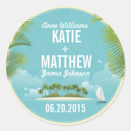 アイランドリゾートビーチ宛先ウェディングギフトラベル ラウンドシール