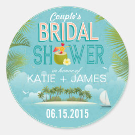 アイランドリゾート目的地ブライダルシャワーラベル ラウンドシール
