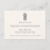 アイランドヴィンテージパイナップルウェディングレセプションカード エンクロージャーカード (正面)