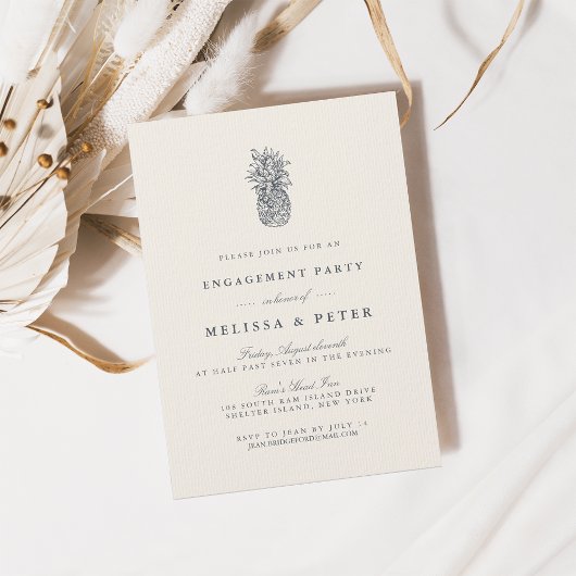 アイランドヴィンテージパイナップル婚約パーティ 招待状