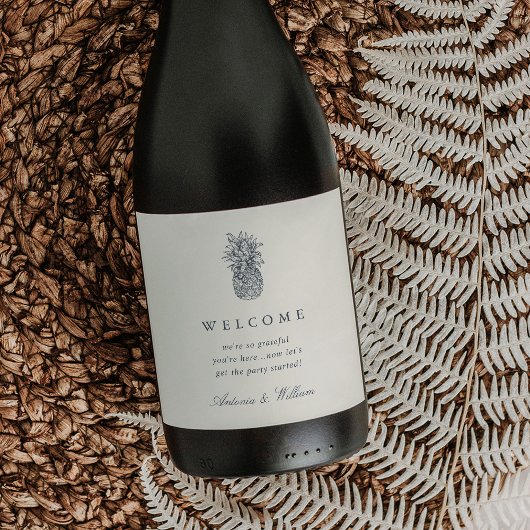 アイランドヴィンテージパイナップル結婚ズ・ウェルカム ワインラベル