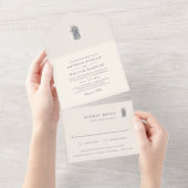 アイランドヴィンテージパイナップル結婚ズ オールインワン招待状 (貼ってはがせる)