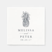 アイランドヴィンテージパイナップル結婚ズ スタンダードカクテルナプキン (正面)