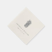 アイランドヴィンテージパイナップル結婚ズ スタンダードカクテルナプキン (角)