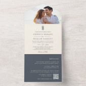 アイランドヴィンテージパイナップル結婚フォト オールインワン招待状 (内側)