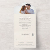 アイランドヴィンテージパイナップル結婚フォト オールインワン招待状 (内側)