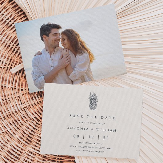 アイランドヴィンテージパイナップル結婚フォト セーブザデート