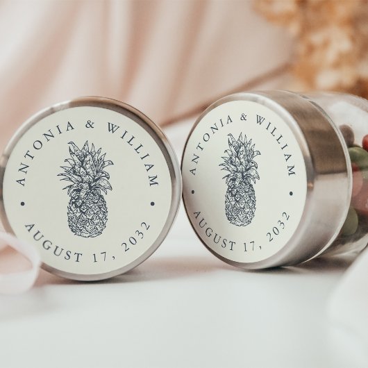 アイランドヴィンテージパイナップル結婚式の引き出物 ラウンドシール