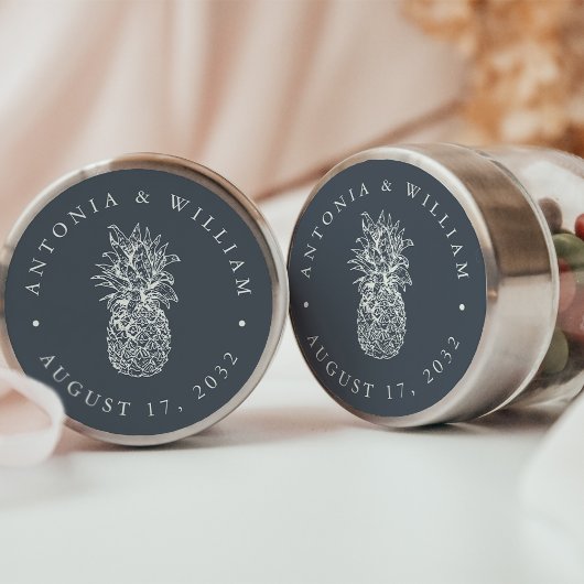アイランドヴィンテージパイナップル結婚式の引き出物 ラウンドシール