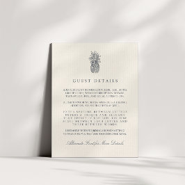 アイランドヴィンテージ結婚パイナップルのゲスト情報 エンクロージャーカード