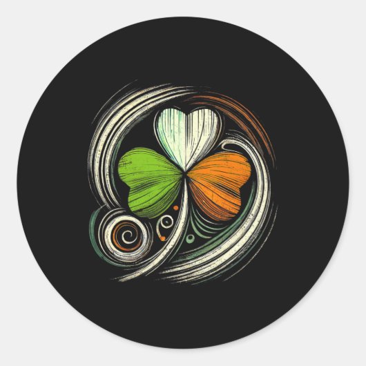 アイラ動揺してンド国旗Shamrock Irish Flags Vinta ラウンドシール (正面)
