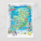 アイラ図解入りの、写真付きのンドの地図 ポストカード (正面)