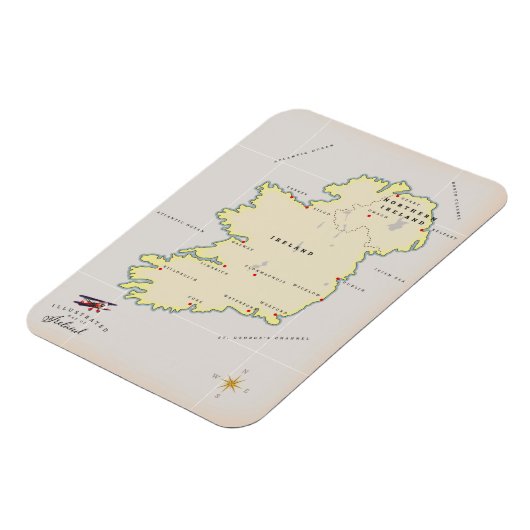 アイラ図解入りの、写真付きのンドの地図 マグネット (左側)