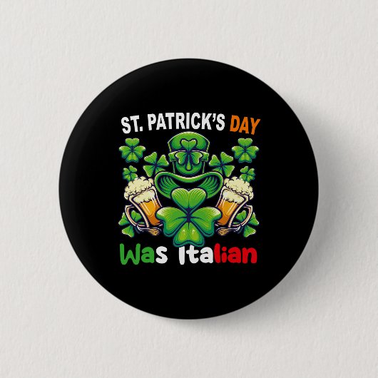 アイリおもしろいッシュイタリアンSt patricks day女性男性Appa 缶バッジ (正面)