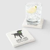 アイリおもしろいッシュセントパトリックの日ブラックラボラッキードッグ ストーンコースター (横)