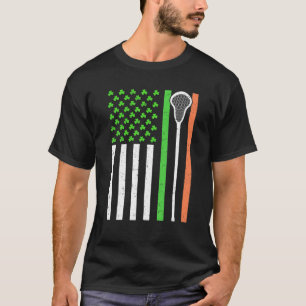 アイリおもしろいッシュ州旗ラクロス聖パトリックD Tシャツ