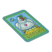 アイリおもしろいッシュ・ヘン、緑の卵とシャムロックかわいい マグネット (右側)