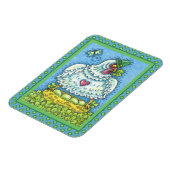 アイリおもしろいッシュ・ヘン、緑の卵とシャムロックかわいい マグネット (左側)