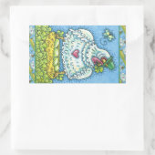 アイリおもしろいッシュ・ヘン、緑の卵とシャムロックかわいい 長方形シール (バッグ)