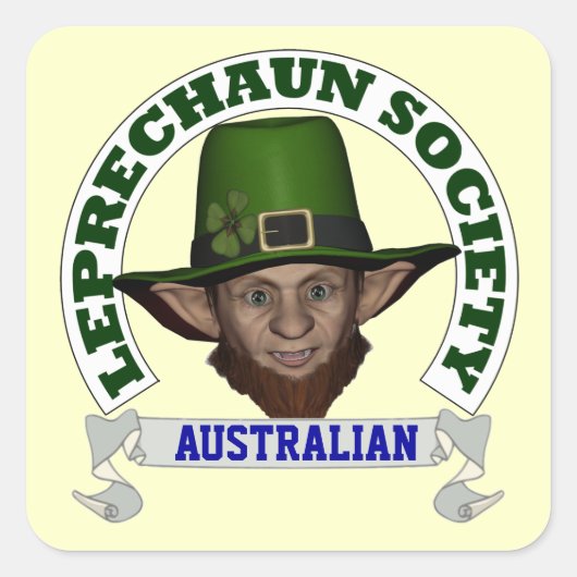 アイリおもしろいッシュAUSTRALIAN leprechaun協会 スクエアシール (正面)
