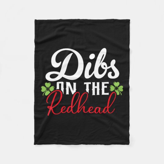 アイリおもしろいッシュSt patricks dayシャームロックディブオンザザR フリースブランケット (正面)