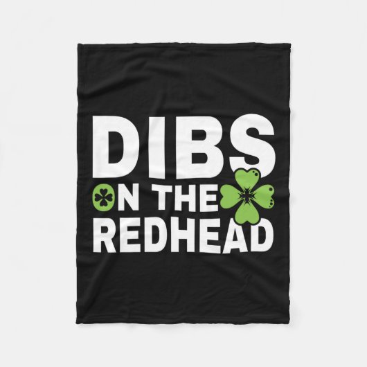 アイリおもしろいッシュSt patricks dayシャームロックディブオンザザR フリースブランケット (正面)
