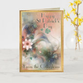 アイリお洒落ッシュセントパトリックの日の幸運 カード (黄色い花)