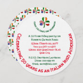 アイリイタリアンッシュUSAシャムロックパーソナライズされた誕生日 招待状 (正面/裏面)