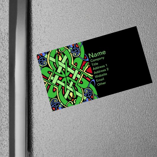 アイリカラフル華美ッシュケルト結び目模様 マグネット名刺